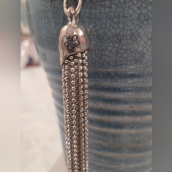 Tassel Silvertone  Long Necklace - Picture 8 of 9